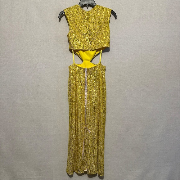 NWT Ieena for Mac Duggal Sequin Front Twist Cut Out Sheath Dress - size 0